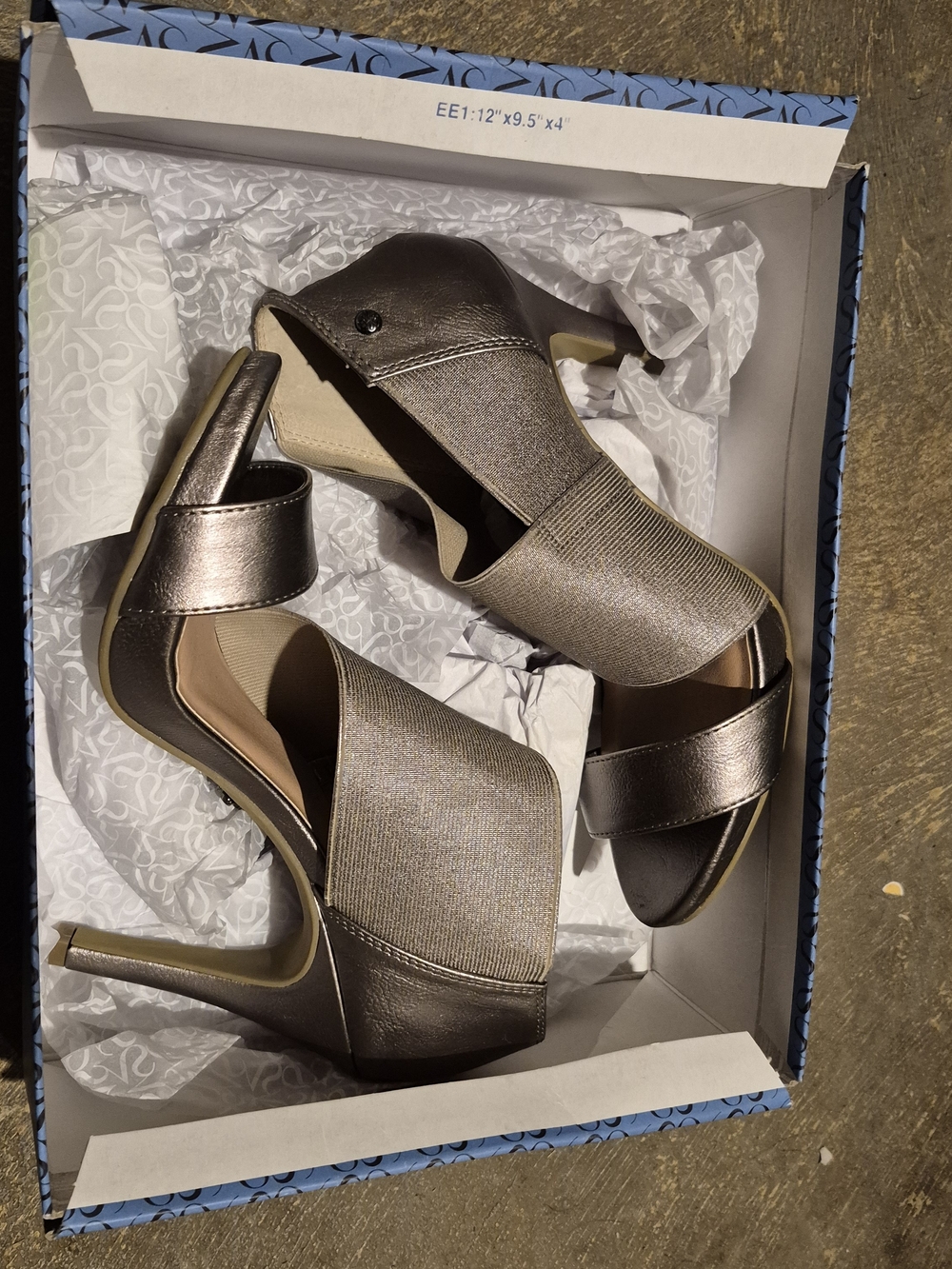 Simply Vera Vera Wang Metallic Bronze Slingback Peep-Toe Heels
